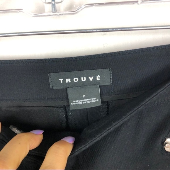 TROUVÉ black edgy zipper skinny jeans - Picture 3 of 8